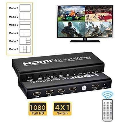 HDMI Quad Multi Viewer 4×1 Seamless Switcher New Box Pack