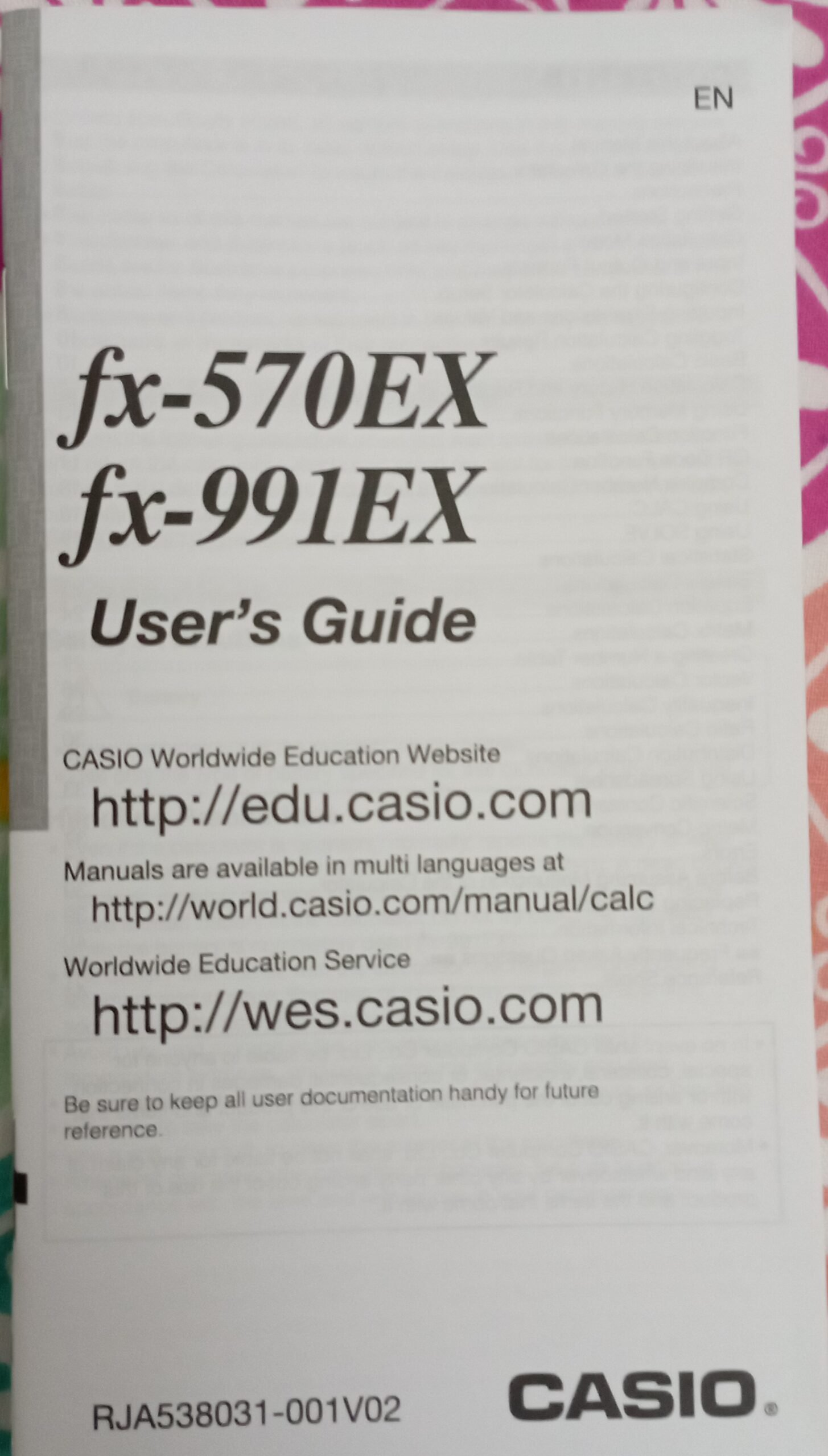 CASIO SCIENTIFIC CALCULATOR fx-991EX