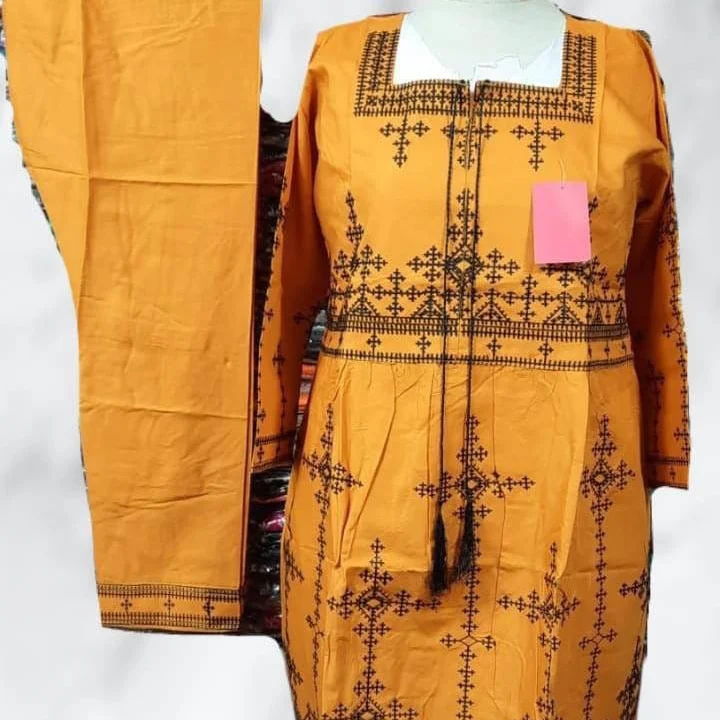 2 piece Stitched viscose embroidered for women