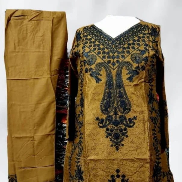 2 piece Stitched viscose embroidered for women