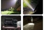 Rechargeable Bright LED Flashlight Torch 75W High Powered Searchlight Built-In Battery