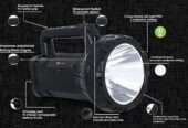Rechargeable Bright LED Flashlight Torch 75W High Powered Searchlight Built-In Battery