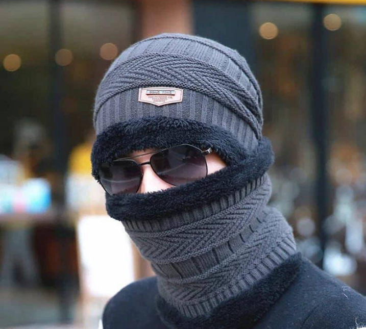 Wool Cap With Neck Warmer