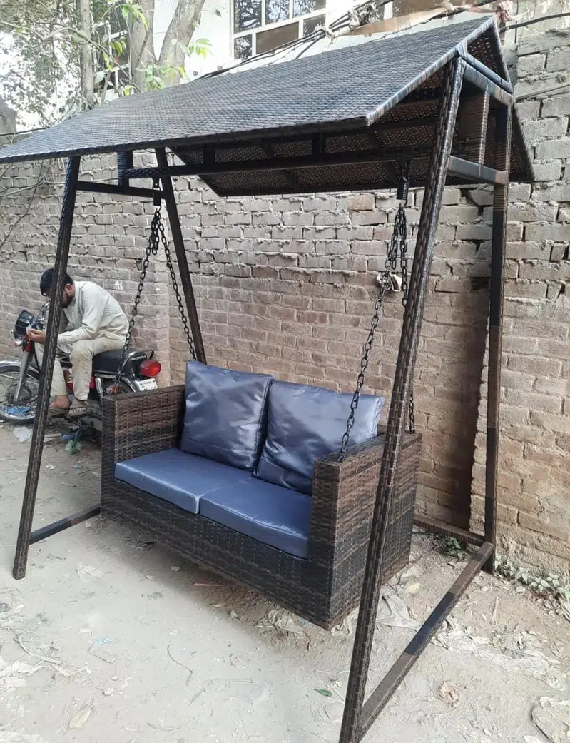 Outdoor Rattan Swing Sofas, Garden Park Terrace Patio Cane Jhoola Seat