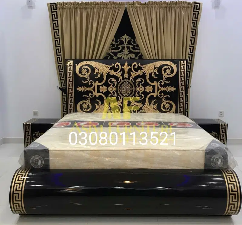 Double bed / bed set /gloss paint bed / Furniture