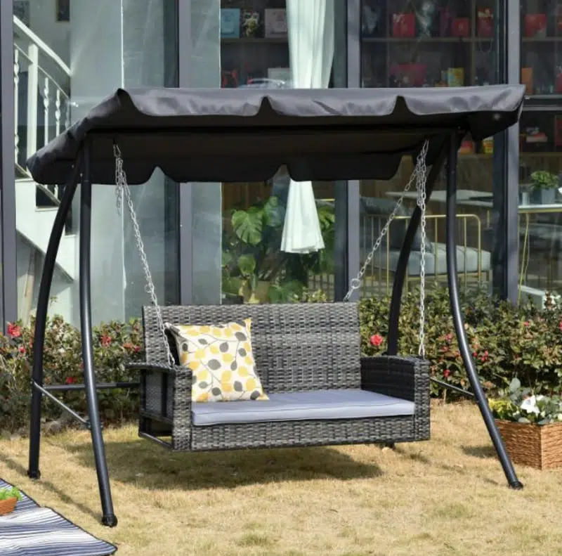 Outdoor Rattan Swing Sofas, Garden Park Terrace Patio Cane Jhoola Seat