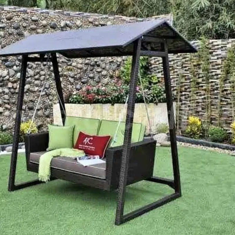 Outdoor Rattan Swing Sofas, Garden Park Terrace Patio Cane Jhoola Seat