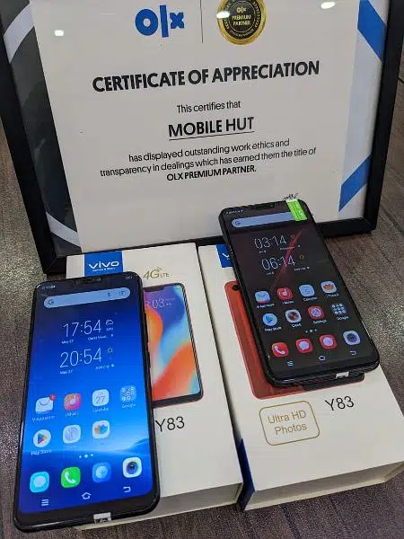 Vivo Y83 6gb 128gb dual sim box all accessories pta approved