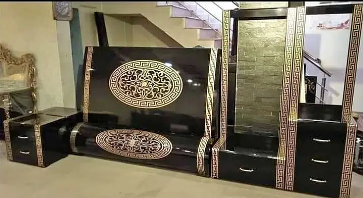 Double bed / bed set /gloss paint bed / Furniture