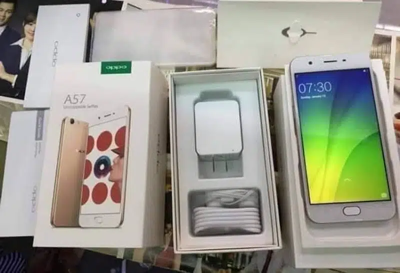 Oppo A57 4gb 64gb dual sim box all accessories pta approved