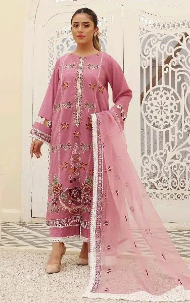 women’s wear unstitch 3 Piece Viscose / Digital Printed, Embroidered
