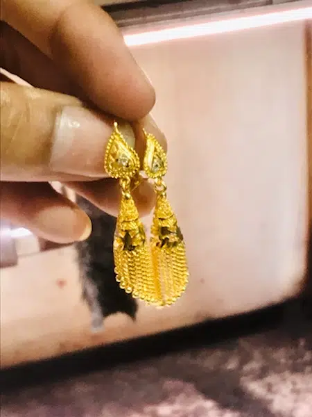 pure gold madrasi jhumke