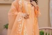 3 Pcs Embroidered Organza Unstitched Suit