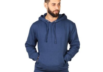 Mens-Fleece-Plain-Hoodie