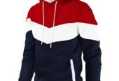 Red, white, and blue hoodie with hood. Free home delivery in all of Pakistan.