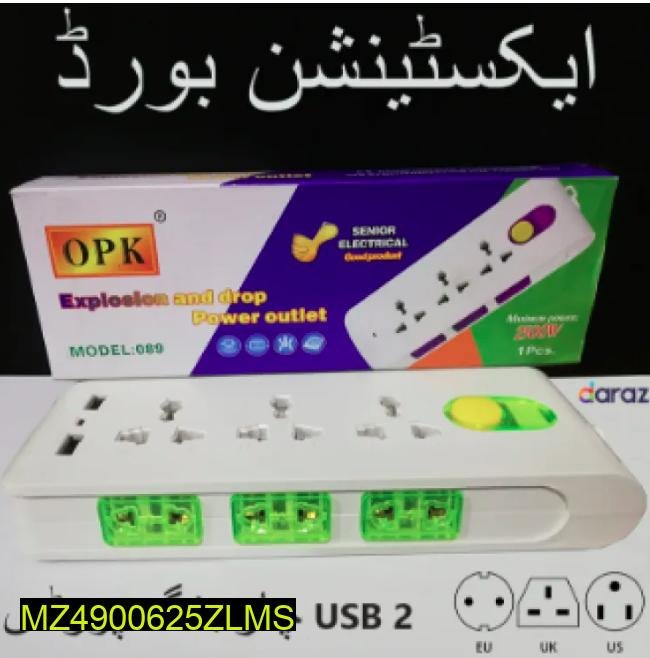 2 usb port and 9 sockets multi fungtional board