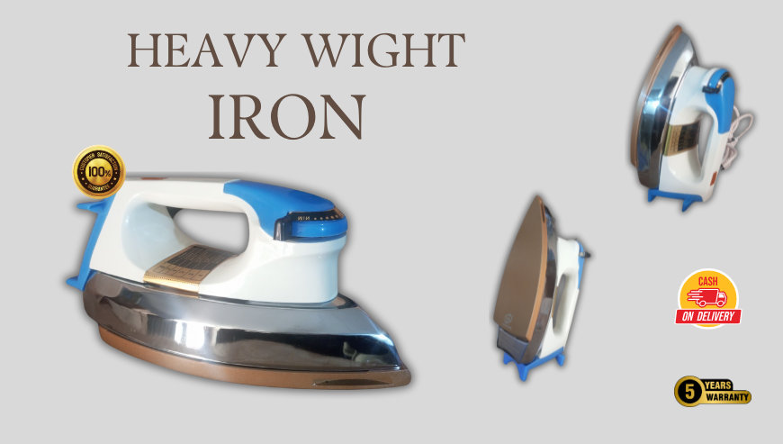 Deluxe Automatic Dry Iron-Five Year Warranty-Heavy Duty-Five Year warranty-Power: 1000 Watts Voltage: 220V Non-Stick Coating Sole Plate Resist