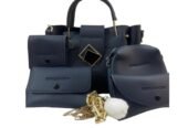 Elegant 4-Piece Women’s Handbag Set – Blue | PU Leather