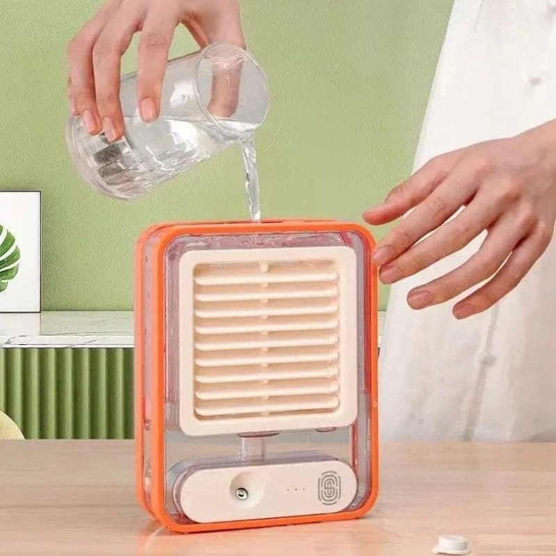 Portable USB Air Cooler Fan – 3-Speed, Rechargeable