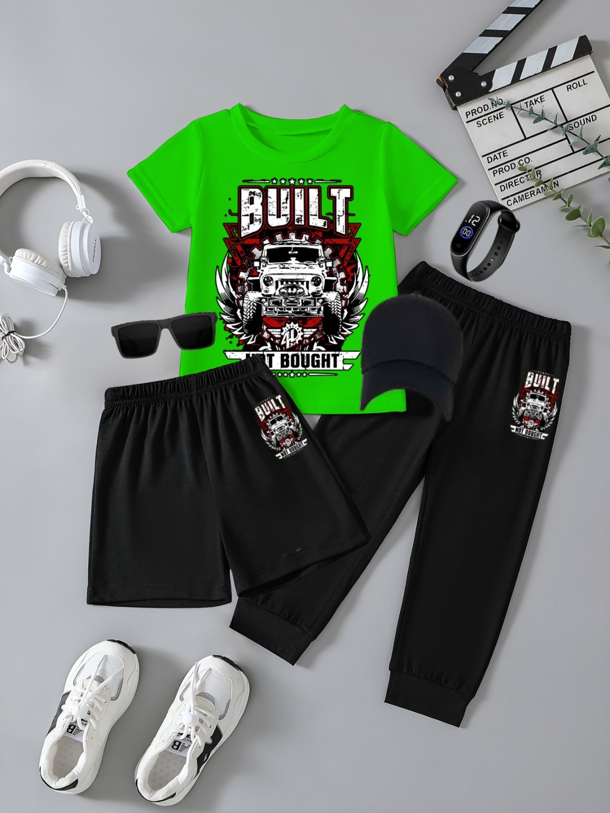 *Pack of 6* (T-Shirt + Trouser +Short Digital Watch + Sungl