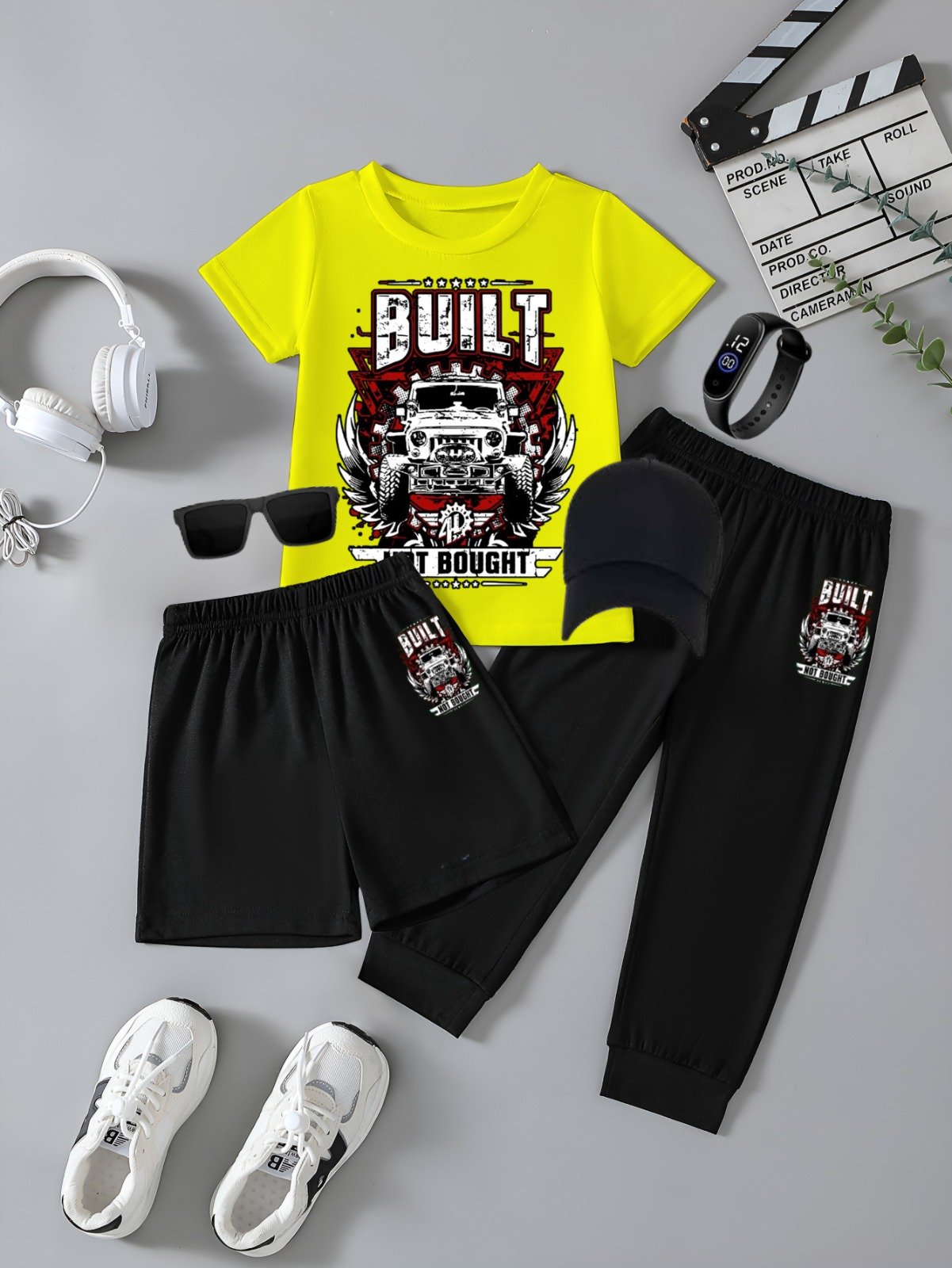 *Pack of 6* (T-Shirt + Trouser +Short Digital Watch + Sungl